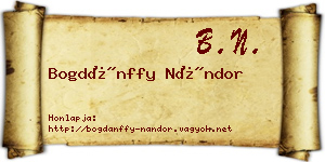 Bogdánffy Nándor névjegykártya
