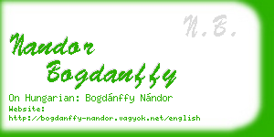 nandor bogdanffy business card