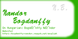nandor bogdanffy business card